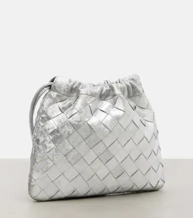 Bottega Veneta Intrecciato Small metallic leather pouch | Thumbnail 4