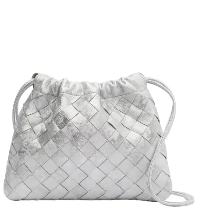 Bottega Veneta Intrecciato Small metallic leather pouch