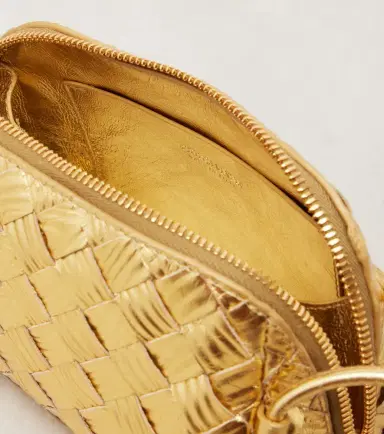 Bottega Veneta Concert Intrecciato metallic leather pouch | Thumbnail 3 Bottega Veneta Concert Intrecciato metallic leather pouch | Thumbnail 3