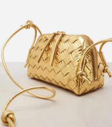 Bottega Veneta Concert Intrecciato metallic leather pouch | Thumbnail 4 Bottega Veneta Concert Intrecciato metallic leather pouch | Thumbnail 4