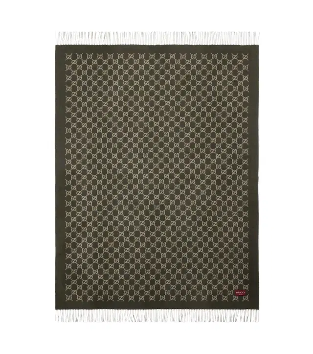 Gucci GG reversible wool and cashmere blanket