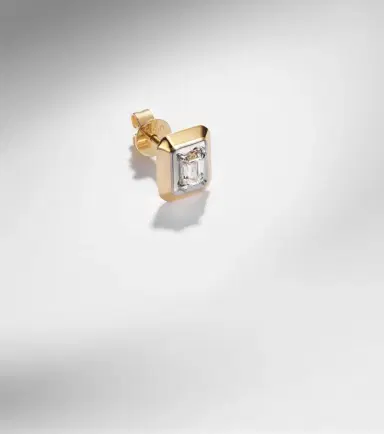 Rainbow K 9kt gold single earring with diamond | Thumbnail 5