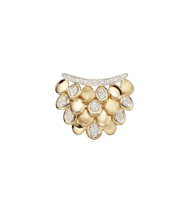 Blossom 14kt gold single earring with diamonds