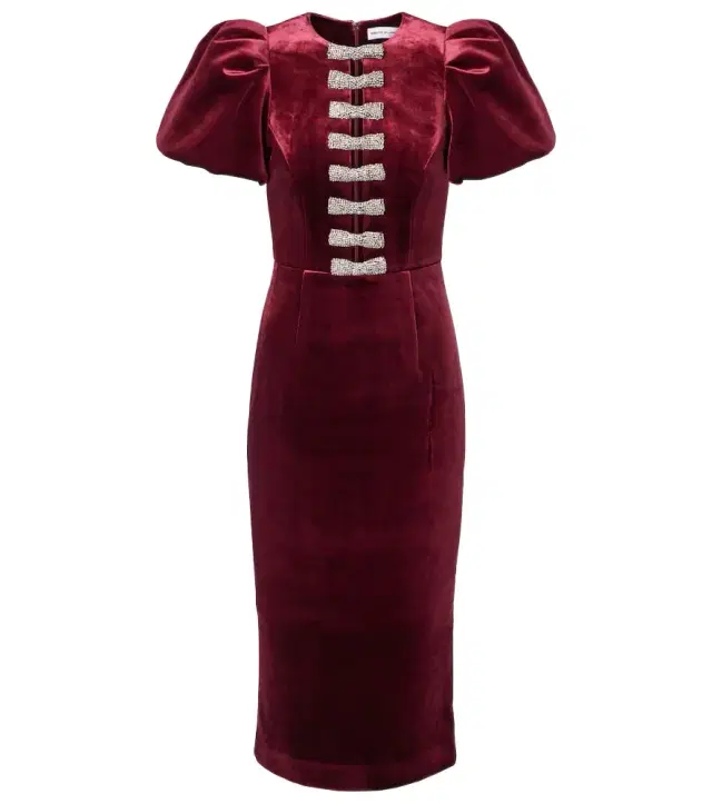 Edwiena embellished velvet midi dress