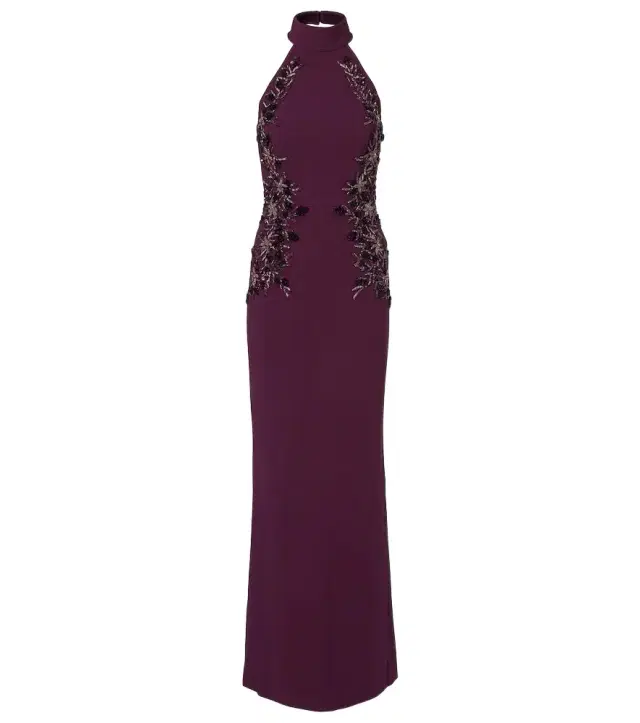 Beatrice embellished crêpe gown