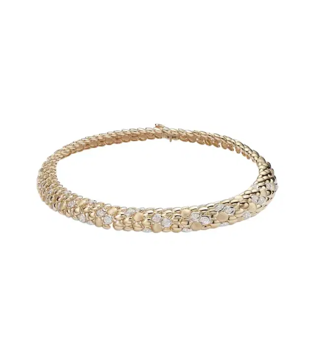 Blossom 14kt gold necklace with diamonds