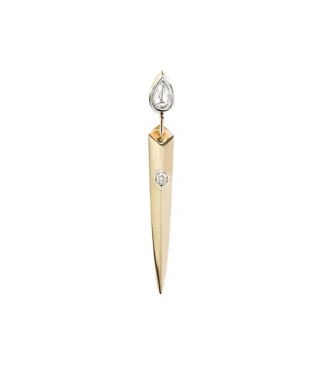 14kt gold single earring with diamonds