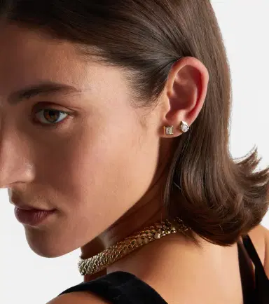 Rainbow K 9kt gold single earring with diamond | Thumbnail 3