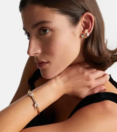 Rainbow K 9kt gold single earring with diamond | Thumbnail 4