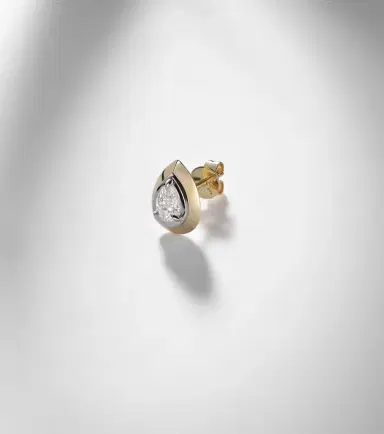 Rainbow K 9kt gold single earring with diamond | Thumbnail 5