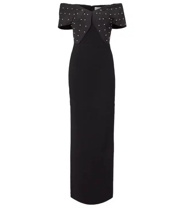 Ederson embellished crêpe bustier gown