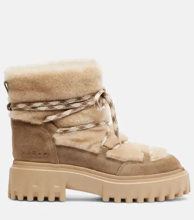 Hogan Shearling and suede ankle boots | Thumbnail 3