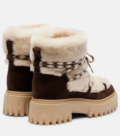 Hogan Suede and shearling lace-up boots | Thumbnail 4