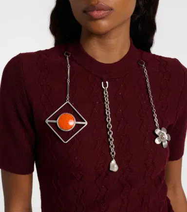 Prada Embellished knitted virgin wool top | Thumbnail 3