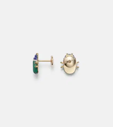 Yvonne Leon Yvonne Léon Scarabée 9kt gold earrings with gemstones | Thumbnail 4 Yvonne Leon Yvonne Léon Scarabée 9kt gold earrings with gemstones | Thumbnail 4