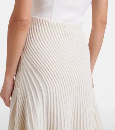 Alaïa Alaïa Wool and cashmere midi skirt | Thumbnail 3