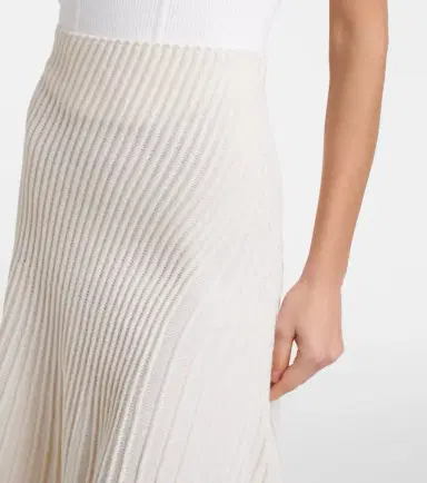 Alaïa Alaïa Wool and cashmere midi skirt | Thumbnail 4