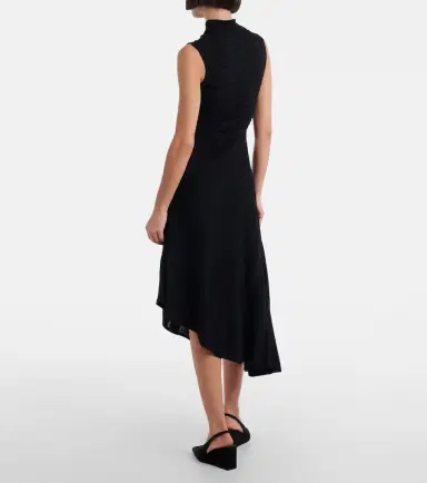 Alaïa Alaïa Asymmetric virgin wool midi dress | Thumbnail 2