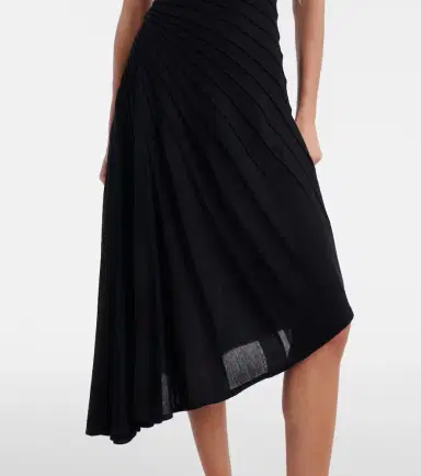 Alaïa Alaïa Asymmetric virgin wool midi dress | Thumbnail 3