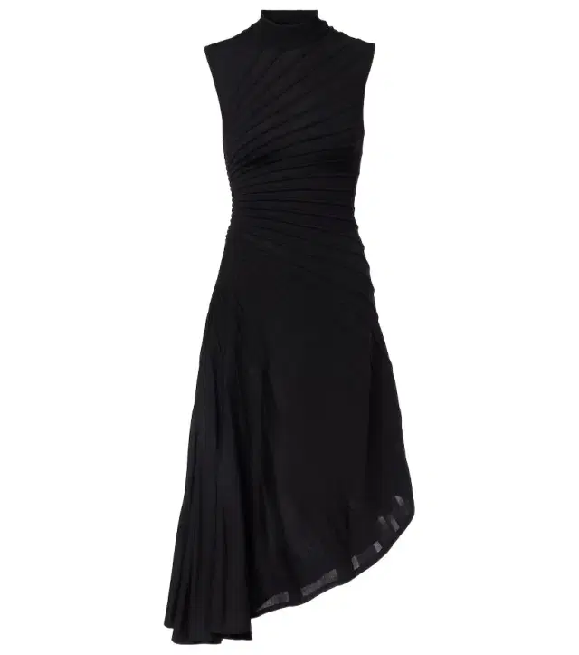 Alaia Alaïa Asymmetric virgin wool midi dress