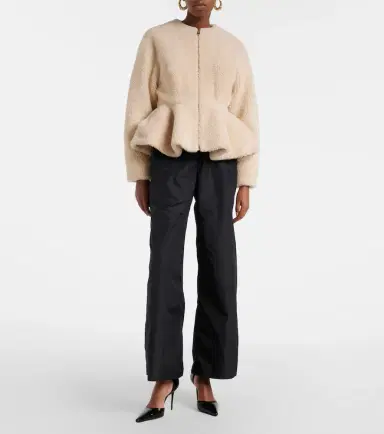 Alaïa Alaïa Peplum shearling jacket | Thumbnail 3 Alaïa Alaïa Peplum shearling jacket | Thumbnail 3
