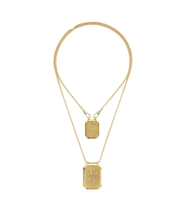 Marie Lichtenberg No Risk No Glory 18kt gold necklace with diamonds
