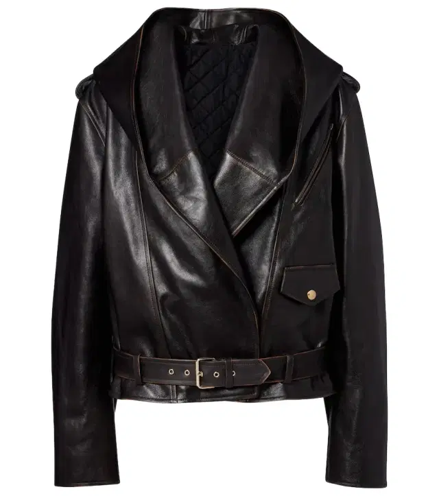 Alaïa Hooded leather biker jacket