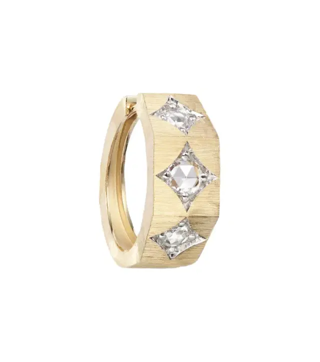 Marie Lichtenberg Ecrou 18kt gold single hoop earring