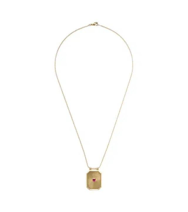 Love 18kt gold pendant necklace with rubies