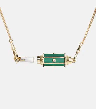 Marie Lichtenberg Baby Locket 18kt gold pendant necklace with malachite and diamonds | Thumbnail 2 Marie Lichtenberg Baby Locket 18kt gold pendant necklace with malachite and diamonds | Thumbnail 2
