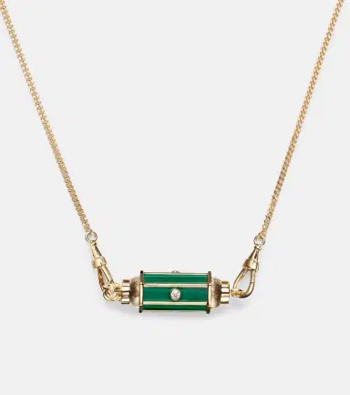 Marie Lichtenberg Baby Locket 18kt gold pendant necklace with malachite and diamonds | Thumbnail 6 Marie Lichtenberg Baby Locket 18kt gold pendant necklace with malachite and diamonds | Thumbnail 6