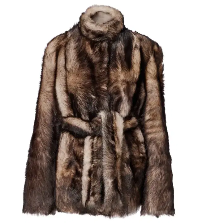 Nour Hammour Elsa shearling wrap jacket