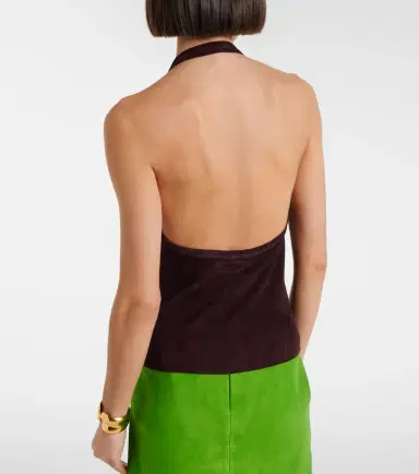 Stouls Cherry halterneck suede top | Thumbnail 2