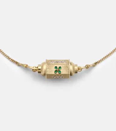Marie Lichtenberg Good Things 18kt gold locket necklace with emeralds | Thumbnail 4