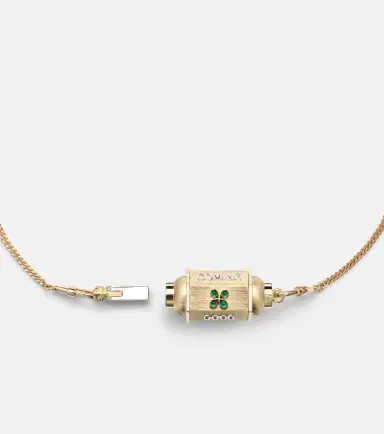 Marie Lichtenberg Good Things 18kt gold locket necklace with emeralds | Thumbnail 5