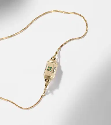 Marie Lichtenberg Good Things 18kt gold locket necklace with emeralds | Thumbnail 6