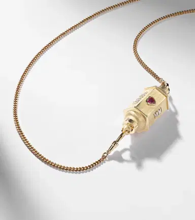 Marie Lichtenberg Love You 18kt gold locket necklace with diamond and ruby | Thumbnail 6 Marie Lichtenberg Love You 18kt gold locket necklace with diamond and ruby | Thumbnail 6