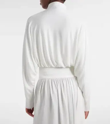 Alaïa Alaïa Draped mockneck jersey jacket | Thumbnail 2