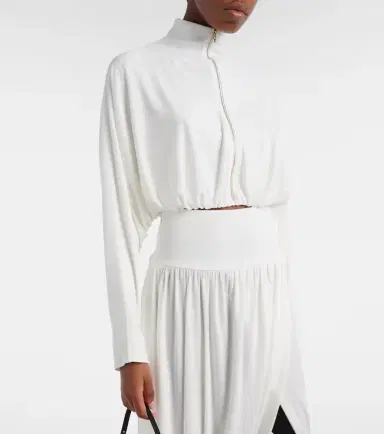 Alaïa Alaïa Draped mockneck jersey jacket | Thumbnail 3