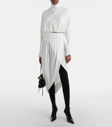 Alaïa Alaïa Draped mockneck jersey jacket | Thumbnail 4