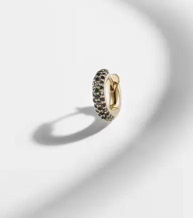 Spinelli Kilcollin Macro Hoop 18kt yellow gold single earring with diamonds | Thumbnail 5
