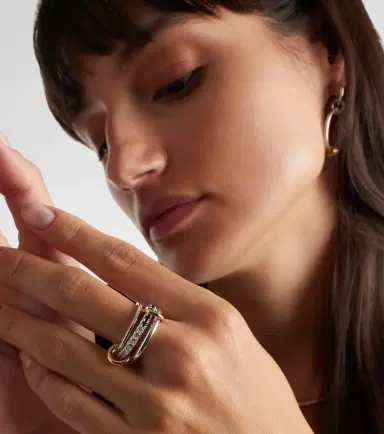 Spinelli Kilcollin Petunia Eclipse sterling silver and 18kt gold ring with diamonds | Thumbnail 2