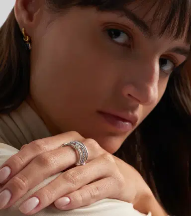 Spinelli Kilcollin Raneth sterling silver ring with sapphires and diamonds | Thumbnail 2