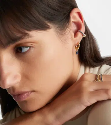 Spinelli Kilcollin Zahra 18kt gold hoop earrings with sapphires | Thumbnail 2