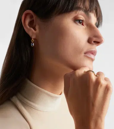 Spinelli Kilcollin Zahra 18kt gold hoop earrings with sapphires | Thumbnail 3