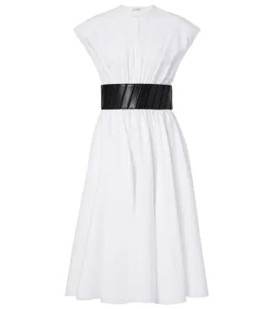 Alaïa Alaïa Belted cotton midi dress | Thumbnail 1 Alaïa Alaïa Belted cotton midi dress | Thumbnail 1