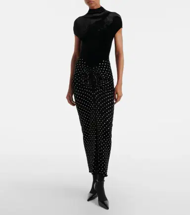 Alaïa Alaïa Velvet and jersey cocktail dress | Thumbnail 2