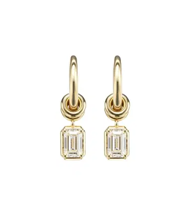 Spinelli Kilcollin Zahra 18kt gold hoop earrings with diamonds | Thumbnail 1 Spinelli Kilcollin Zahra 18kt gold hoop earrings with diamonds | Thumbnail 1