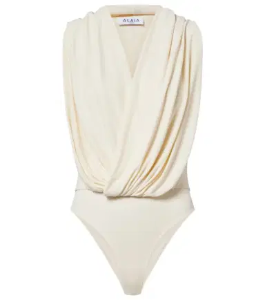 Alaïa Alaïa Draped hooded jersey bodysuit | Thumbnail 1 Alaïa Alaïa Draped hooded jersey bodysuit | Thumbnail 1