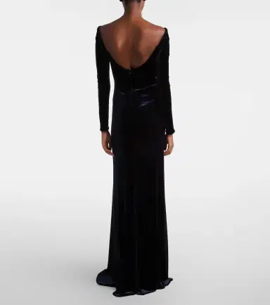 Alaïa Alaïa Off-shoulder velvet gown | Thumbnail 3